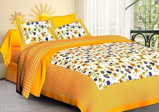 Cotton Printed Double Bedsheet With Pillow Covers
