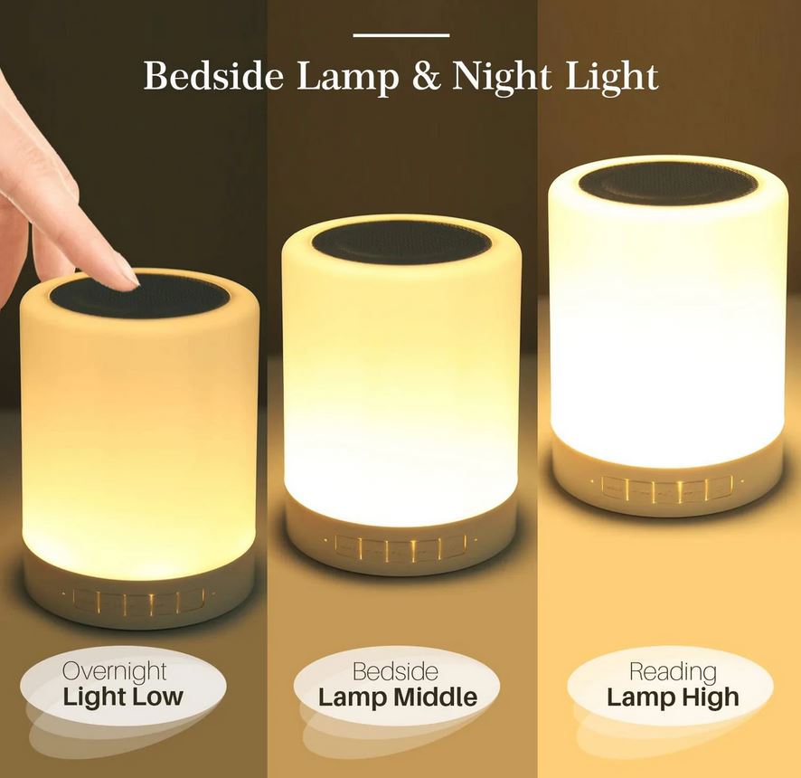 Wireless Night Light LED Touch Lamp Speaker 