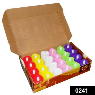 0241 Festival Decorative - LED Tealight Candles (Multi, 24 Pcs) 